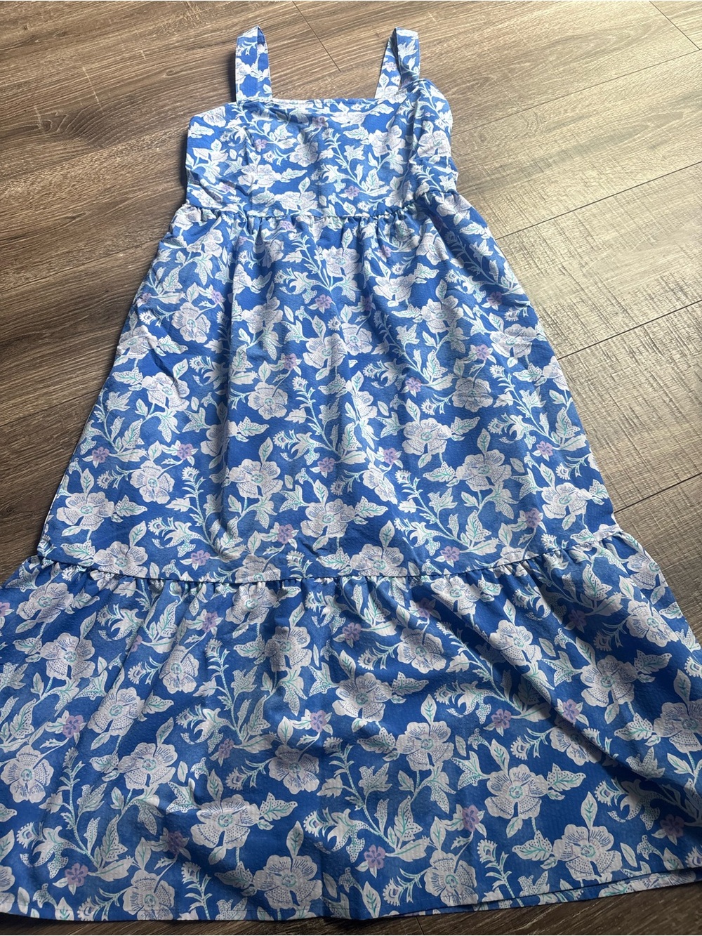 Vineyard Vines Blue Floral Tiered Sundress